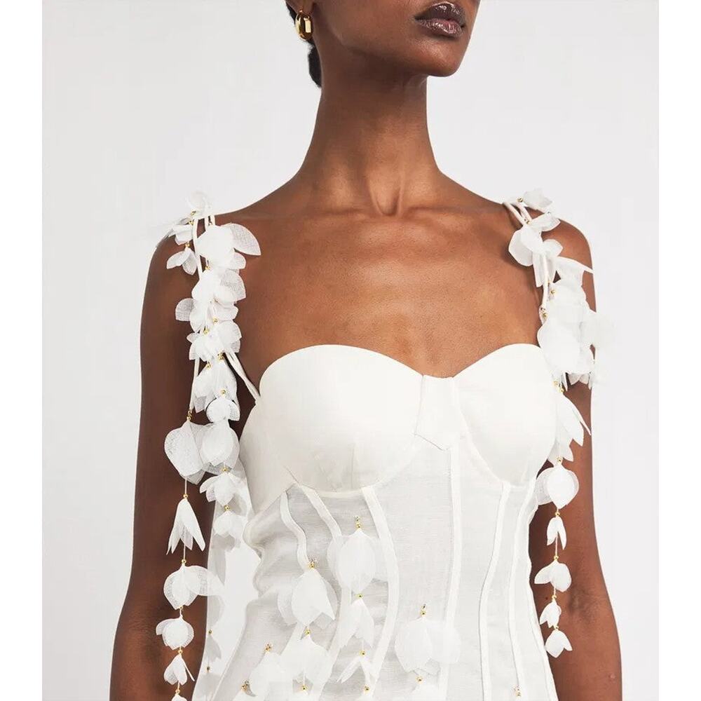 Zimmermann Dawning Linen-Silk Petal Midi Dress - 4 - Picture 2 of 6